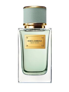 Dolce & Gabbana mint green perfume with gold plaque